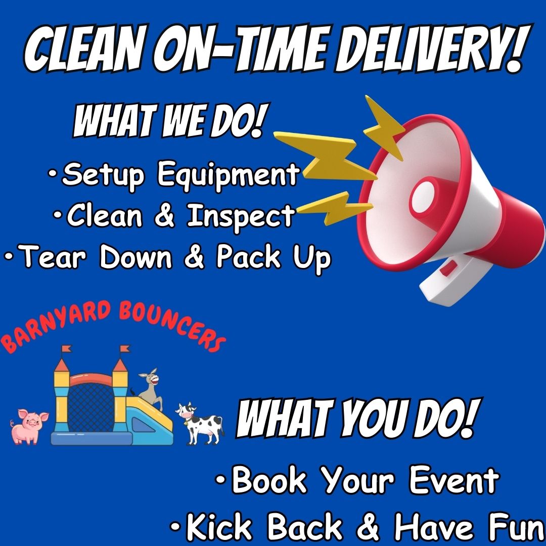 Delivery Driver Barnyard Delivery Area - Bounce house rentals, water slide rentals