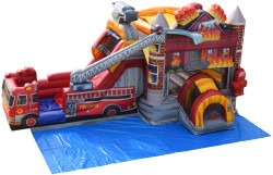 Firefighter Bounce House Slide Combo (Wet or Dry)